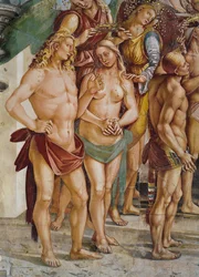 Couple crowned by an angel, (detail) from the 